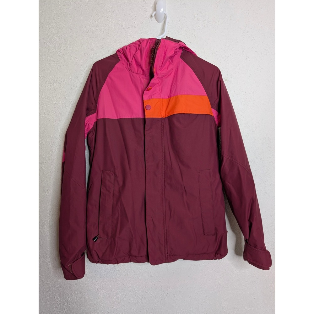 Burton Womens Snowboard Jacket M Maroon Pink DRYRIDE Hooded Ski Winter Coat